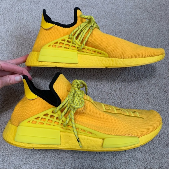 Size 11 Mens - adidas NMD Human Race x Pharrell Sneakers Yellow GY0091 - Picture 4 of 10